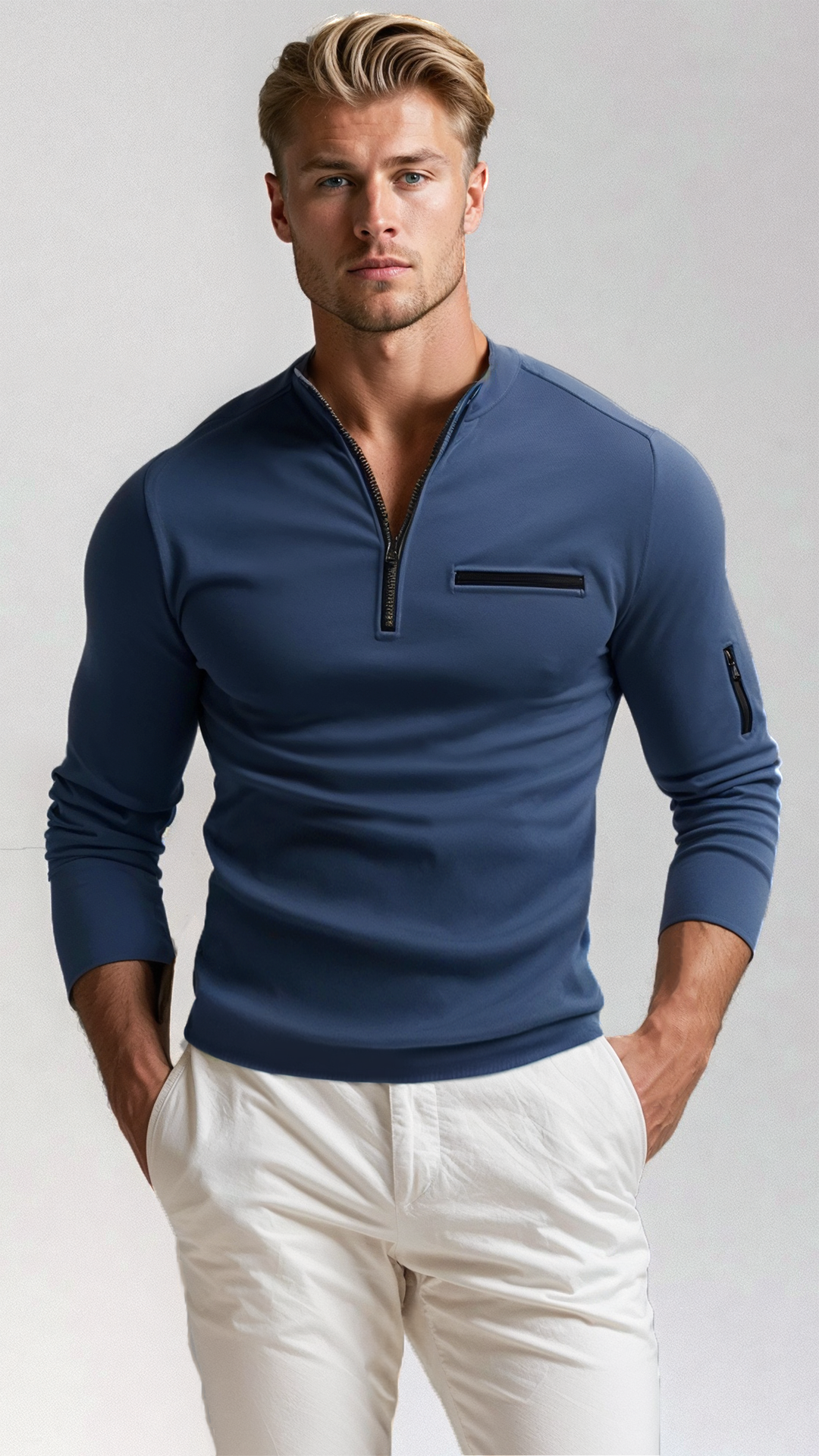 Men's Quarter-Zip Polo Shirt 1