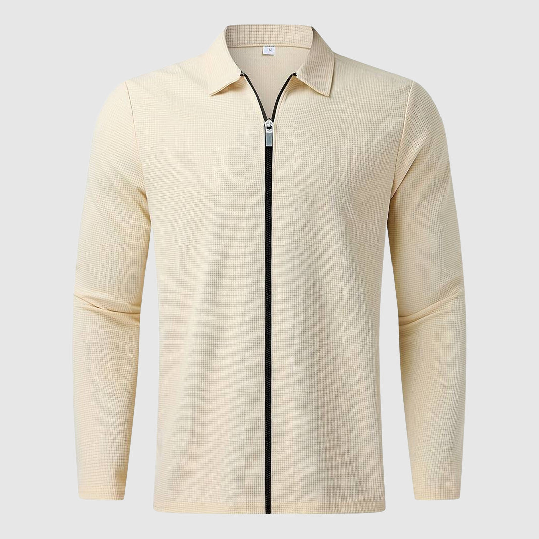 Men's Quarter Zip Sweater - Waffle Knit Long Sleeve Casual Wear 5