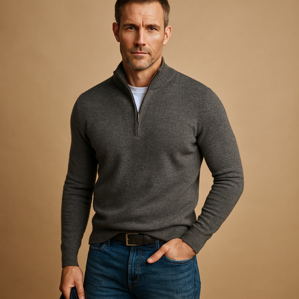 Men's Quarter Zip Sweater for Comfort and Versatility 2