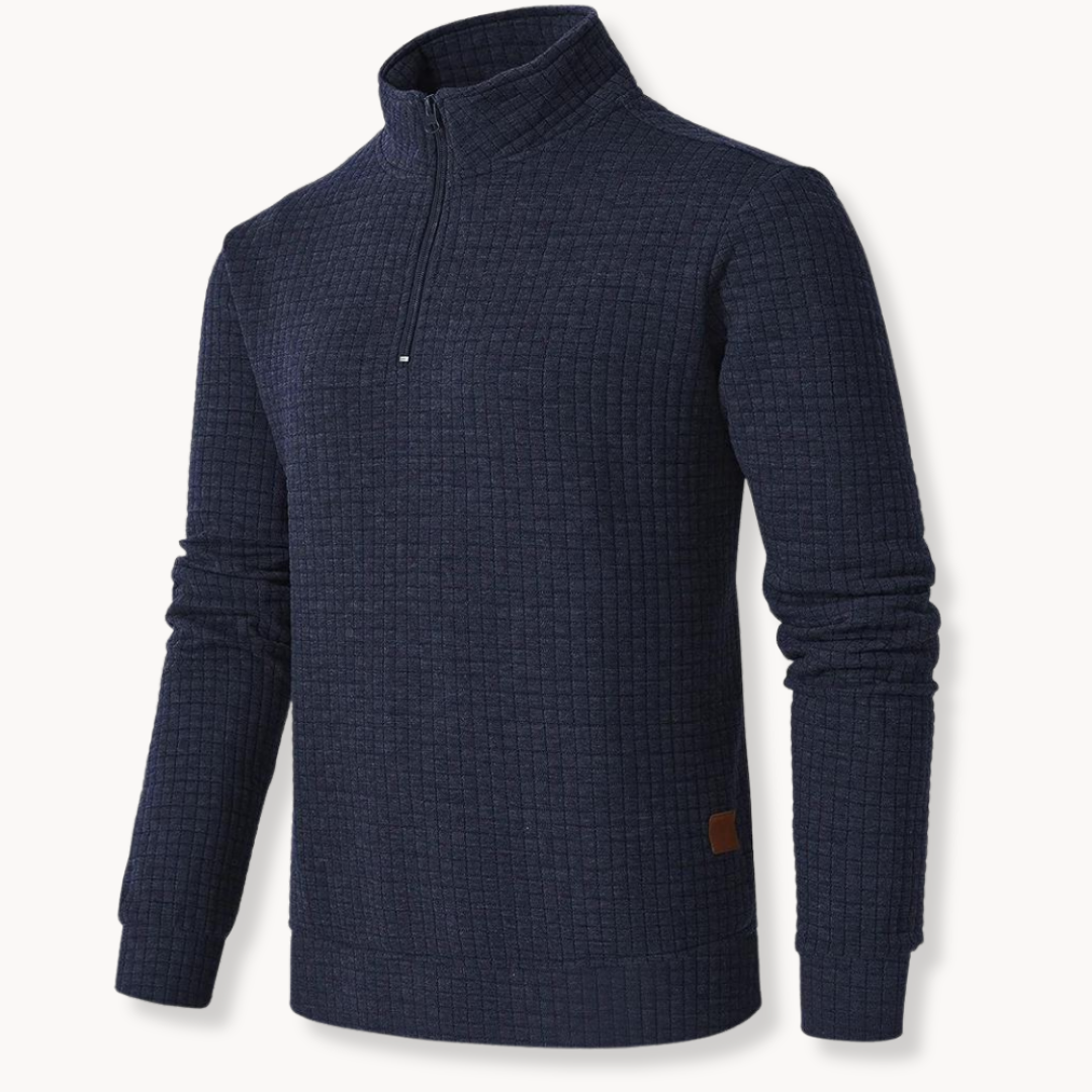 Men's Quarter Zip Sweater with Distinctive Pattern 3