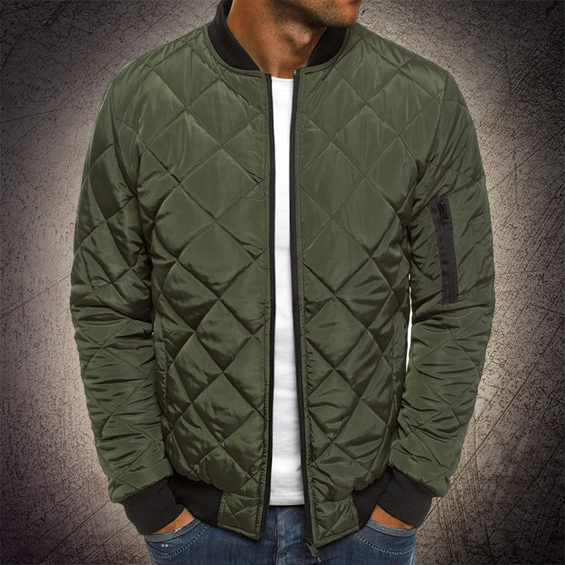 Men's Quilted Bomber Jacket - Stylish Mens Winter Jacket 3