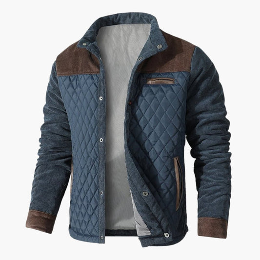 Men's Quilted Jacket with Stand-Up Collar 0