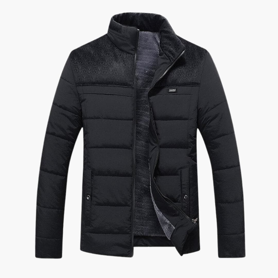 Men's Quilted Jacket with Stand-Up Collar 0