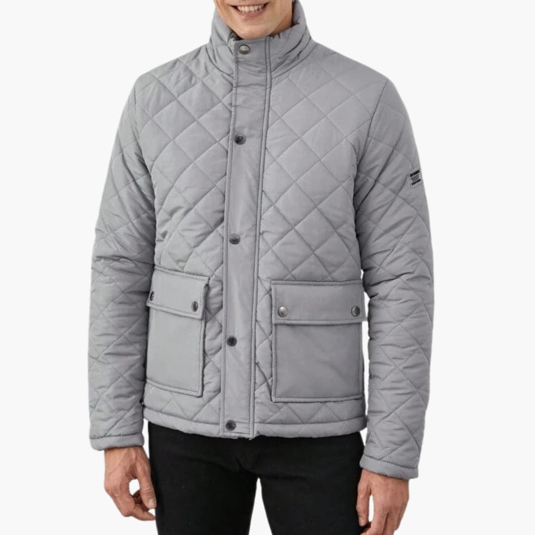 Men's Quilted Jacket with Stand-Up Collar 2