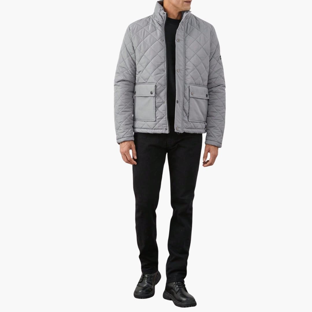 Men's Quilted Jacket with Stand-Up Collar 5