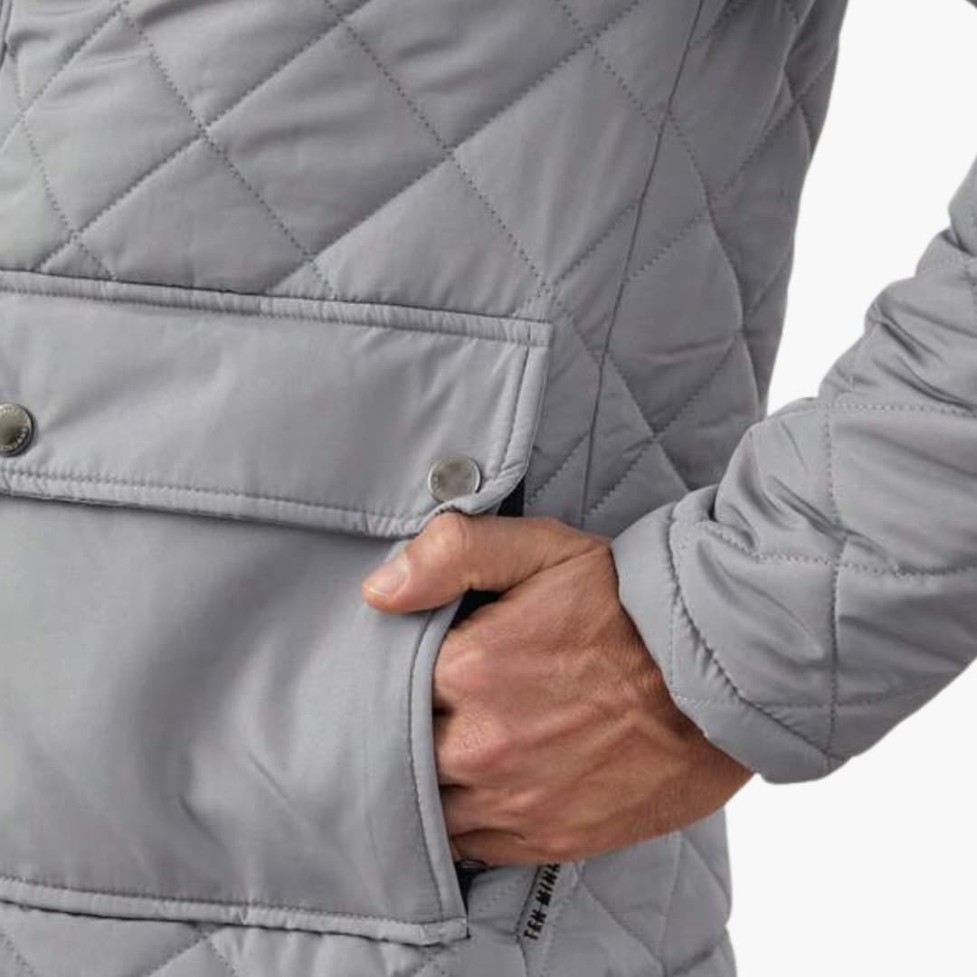 Men's Quilted Jacket with Stand-Up Collar 6