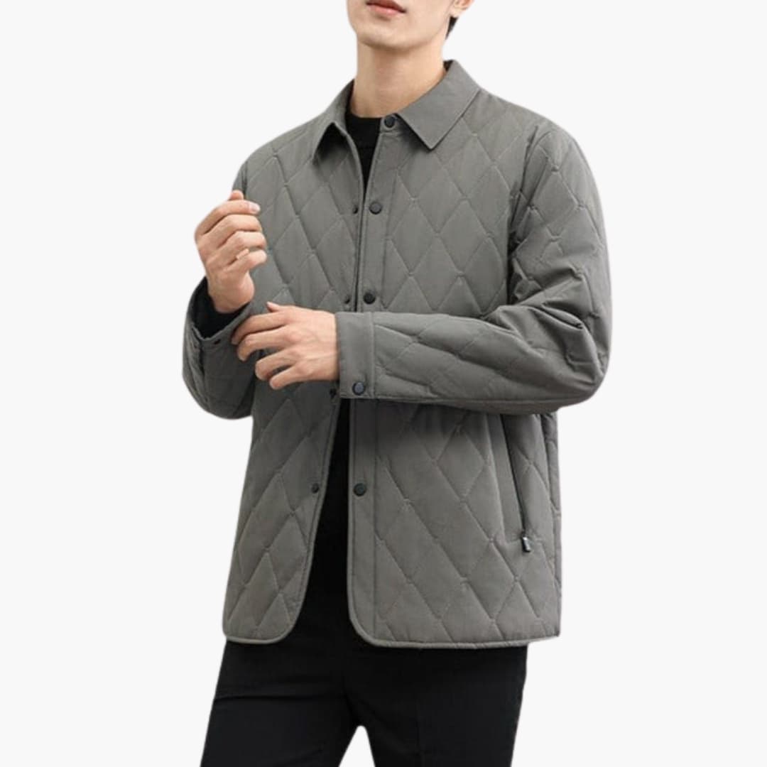 Men's Quilted Jacket with Structured Design and Pockets 1