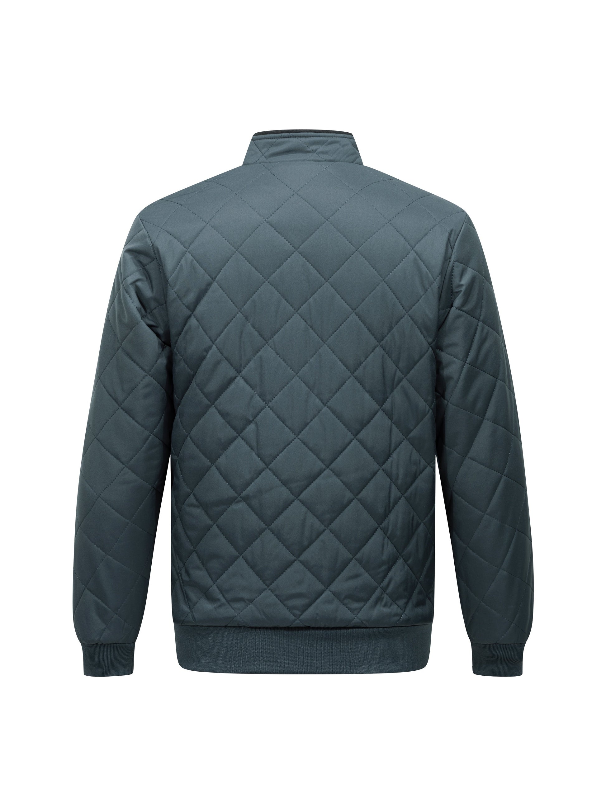 Men's Quilted Winter Jacket with Stand Collar and Pockets 7