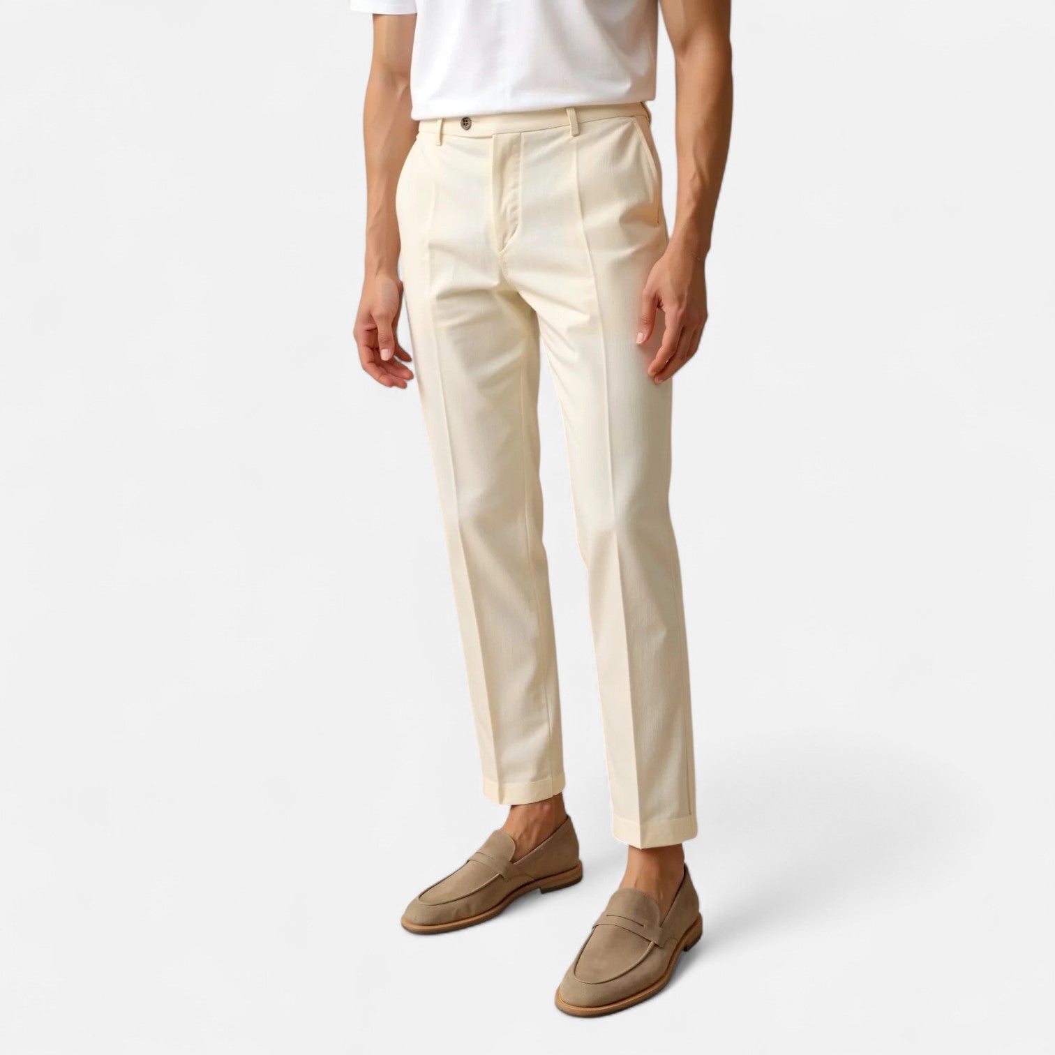 Men's Regular Fit Chino Trousers with Classic Straight Leg 0