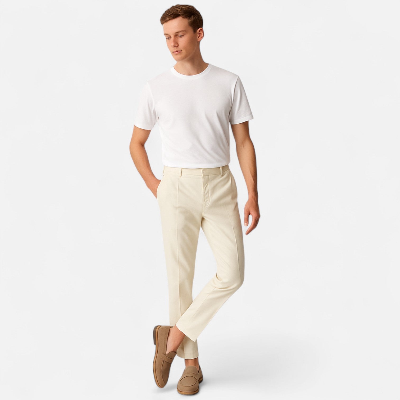 Men's Regular Fit Chino Trousers with Classic Straight Leg 1