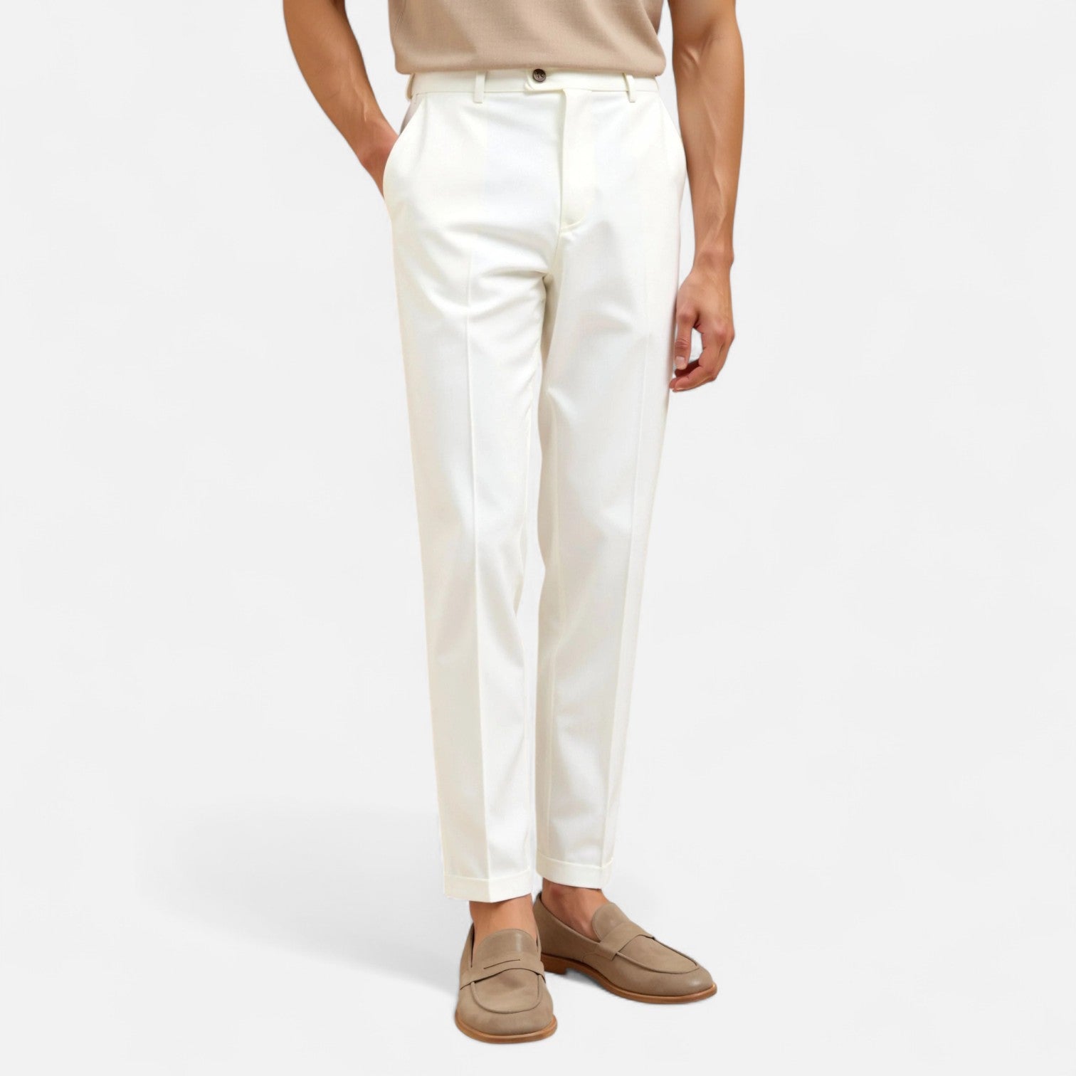 Men's Regular Fit Chino Trousers with Classic Straight Leg 3