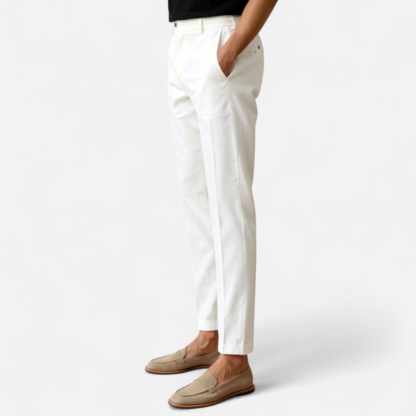 Men's Regular Fit Chino Trousers with Classic Straight Leg 4