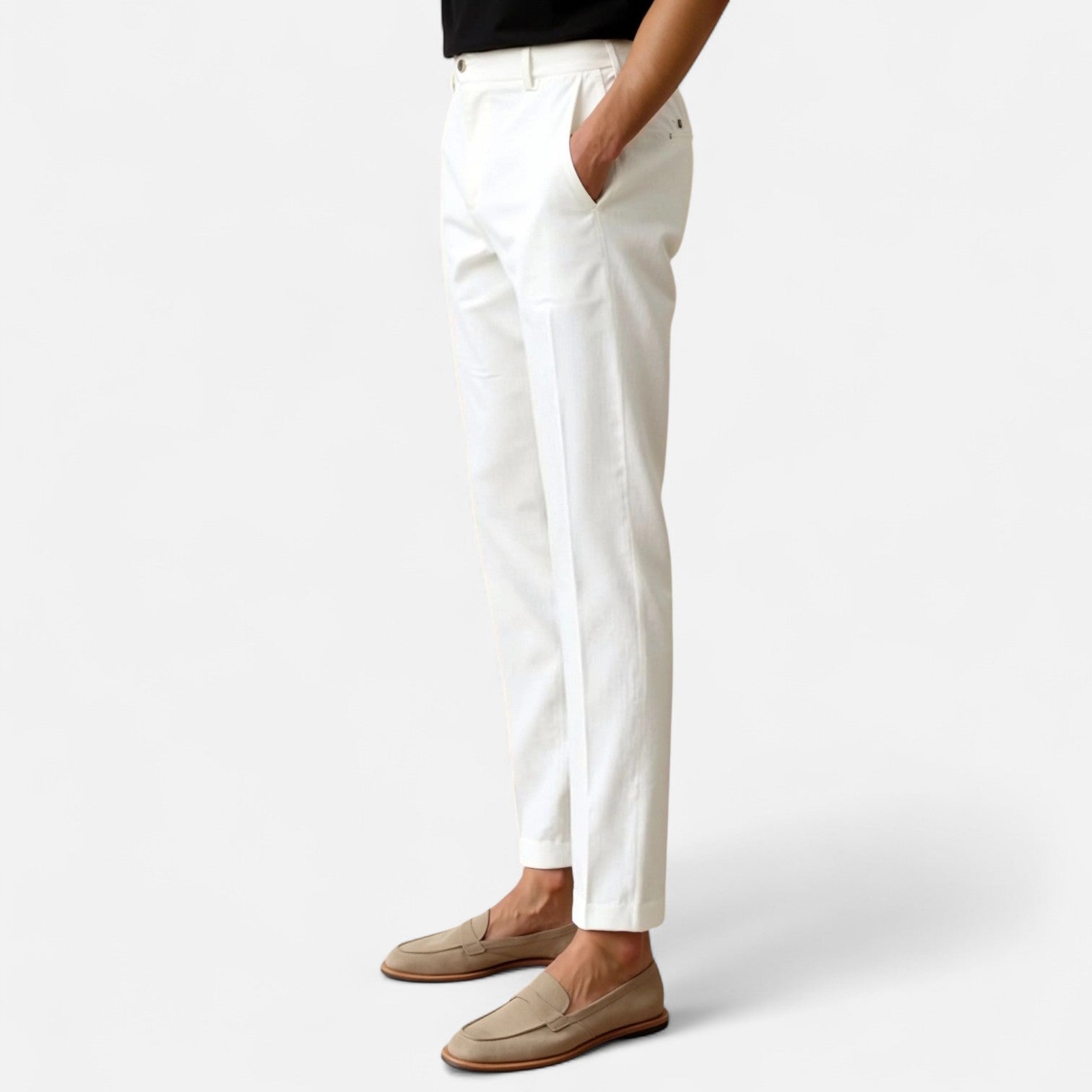 Men's Regular Fit Chino Trousers with Classic Straight Leg 4
