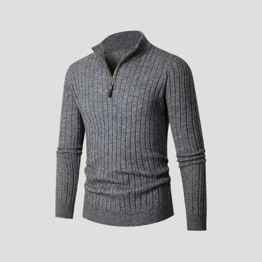 Men's Ribbed Half Zip Sweater 0