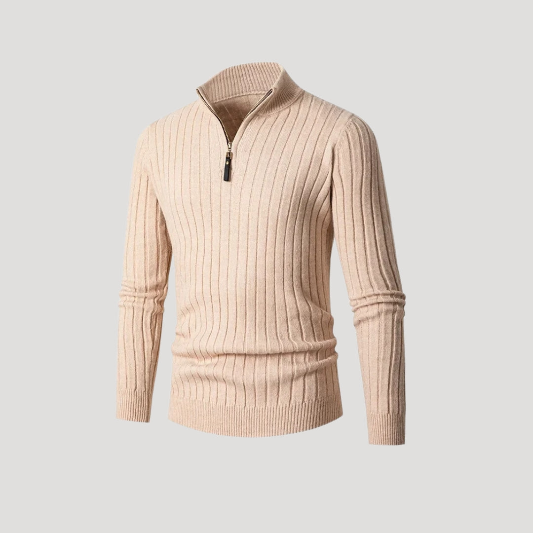 Men's Ribbed Half Zip Sweater 1