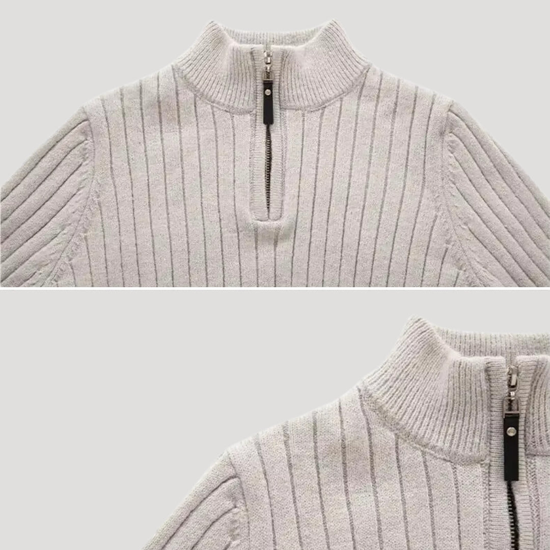 Men's Ribbed Half Zip Sweater 5