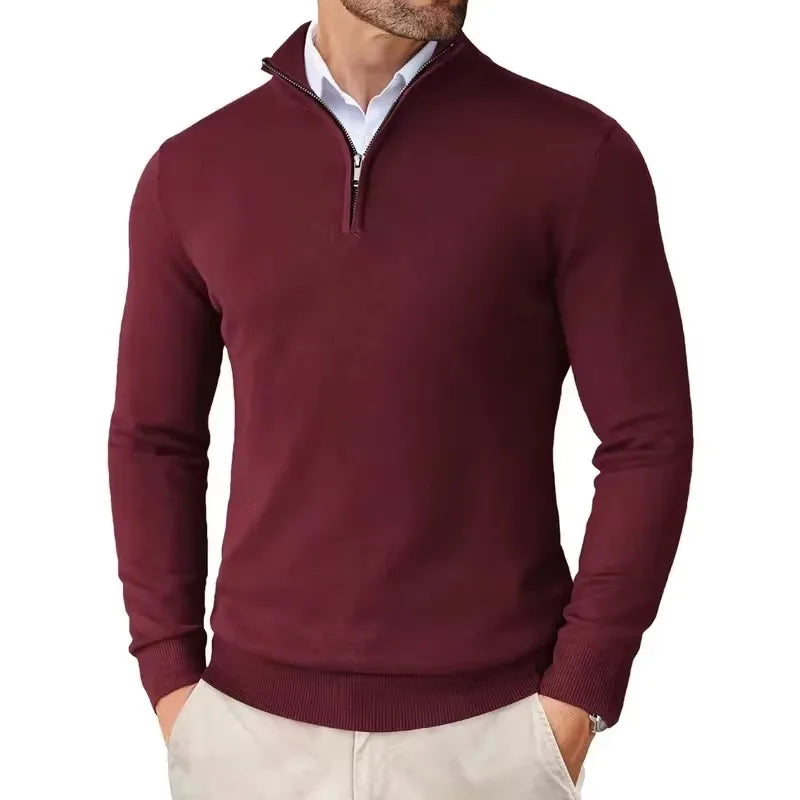 Men's Slim Fit Quarter Zip Sweater 4
