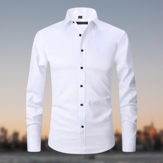 Men's Slim Fit White Dress Shirt 0