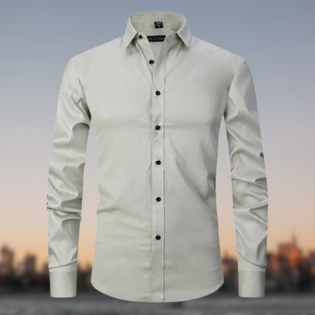 Men's Slim Fit White Dress Shirt 10