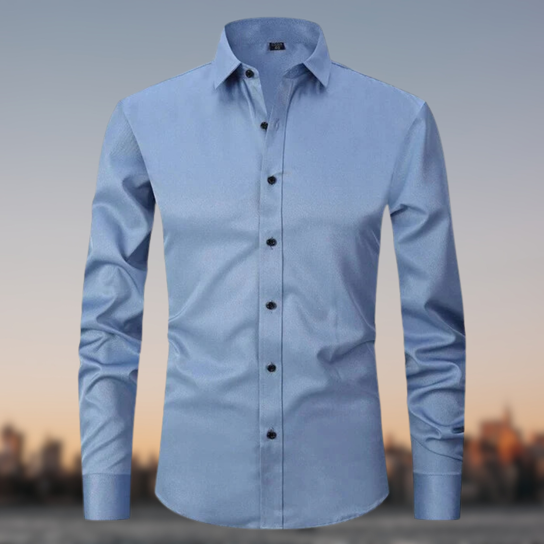 Men's Slim Fit White Dress Shirt 2