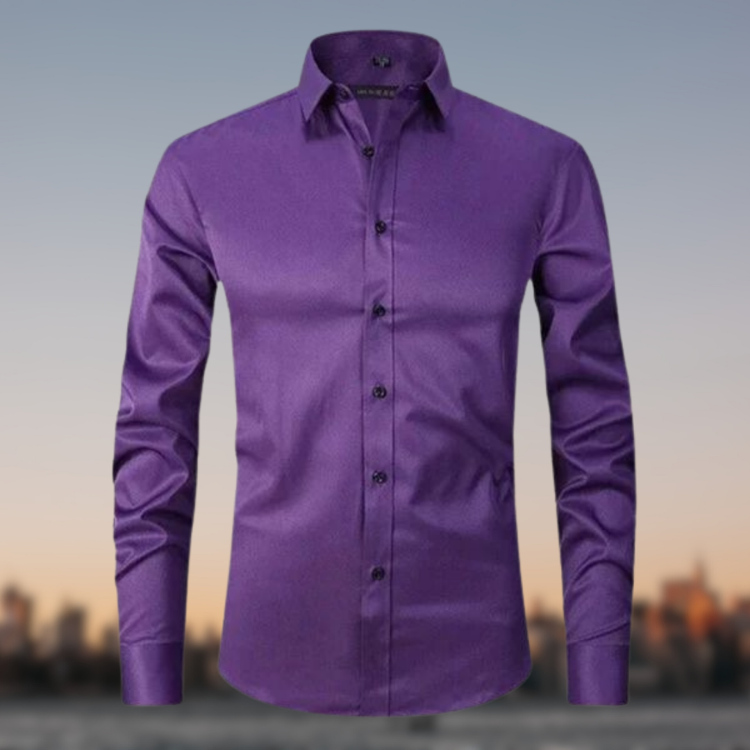 Men's Slim Fit White Dress Shirt 4
