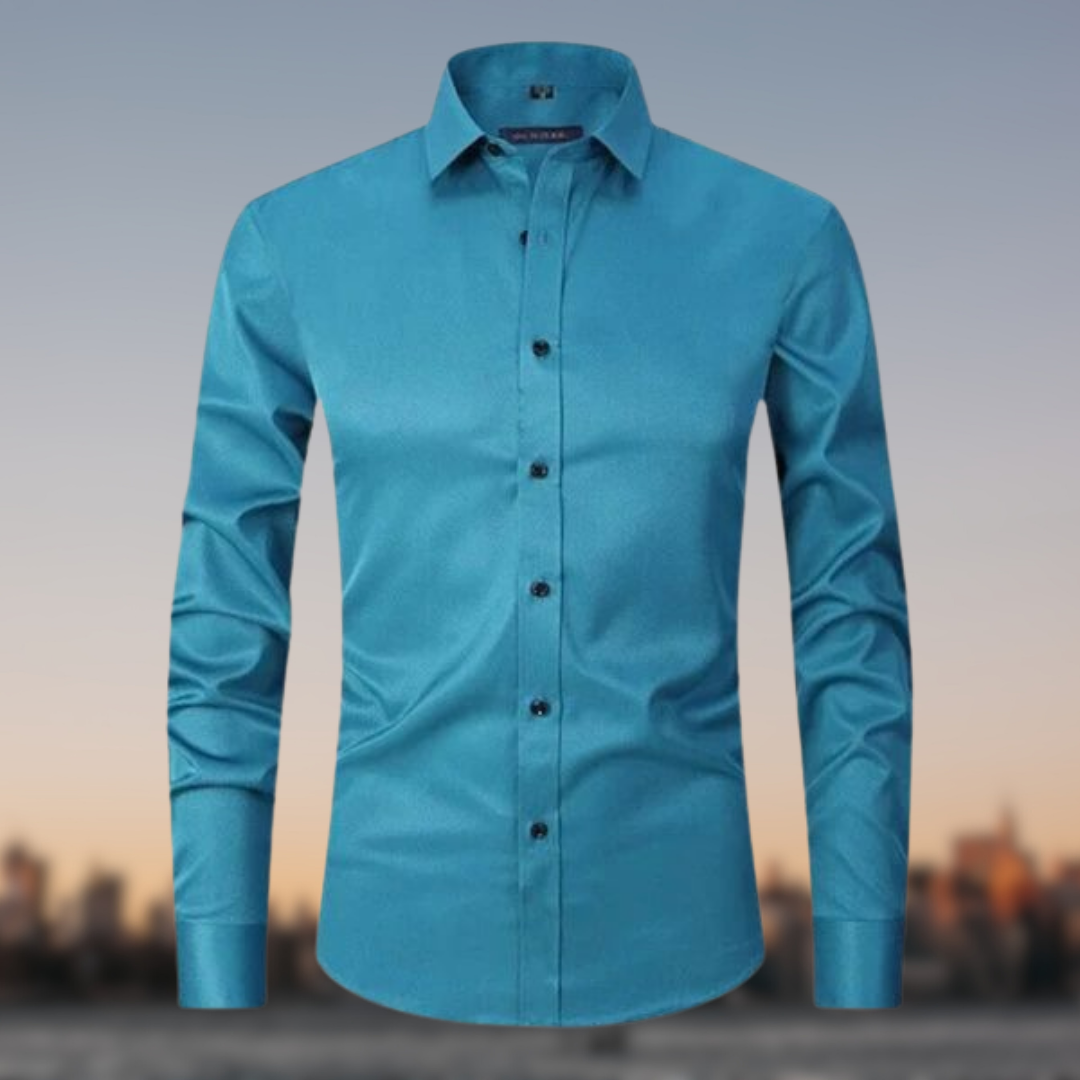Men's Slim Fit White Dress Shirt 5