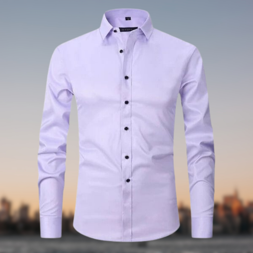 Men's Slim Fit White Dress Shirt 6