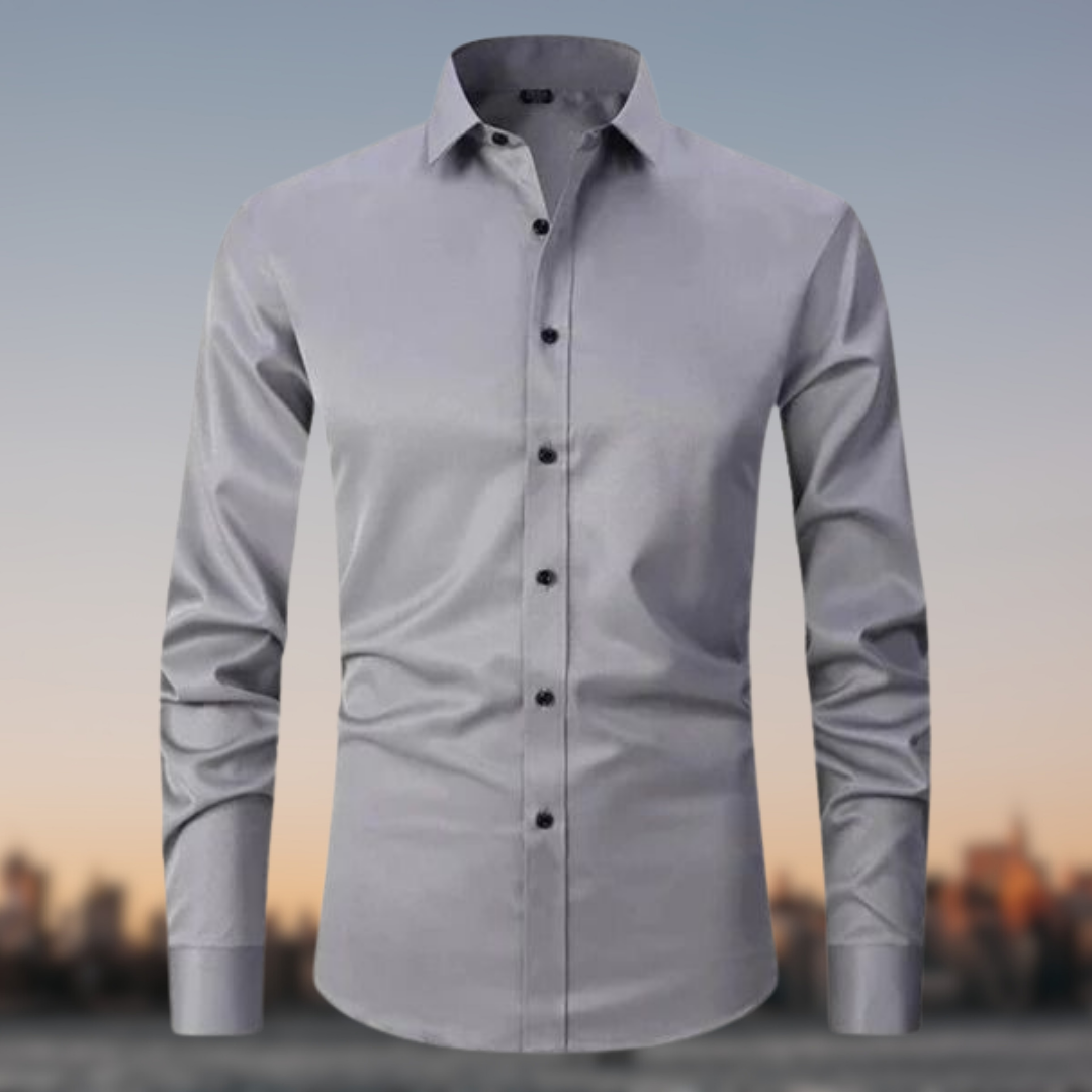 Men's Slim Fit White Dress Shirt 8