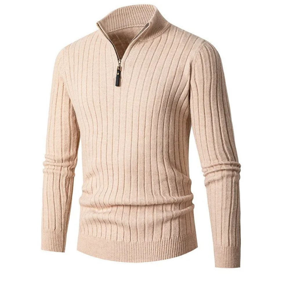 Men's Striped Half-Zip Vest for Autumn and Winter Style 1