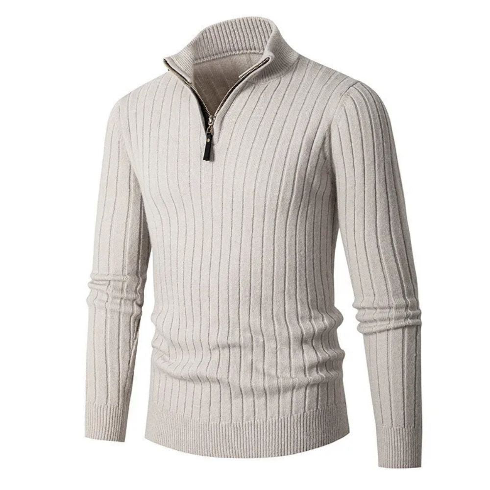 Men's Striped Half-Zip Vest for Autumn and Winter Style 2