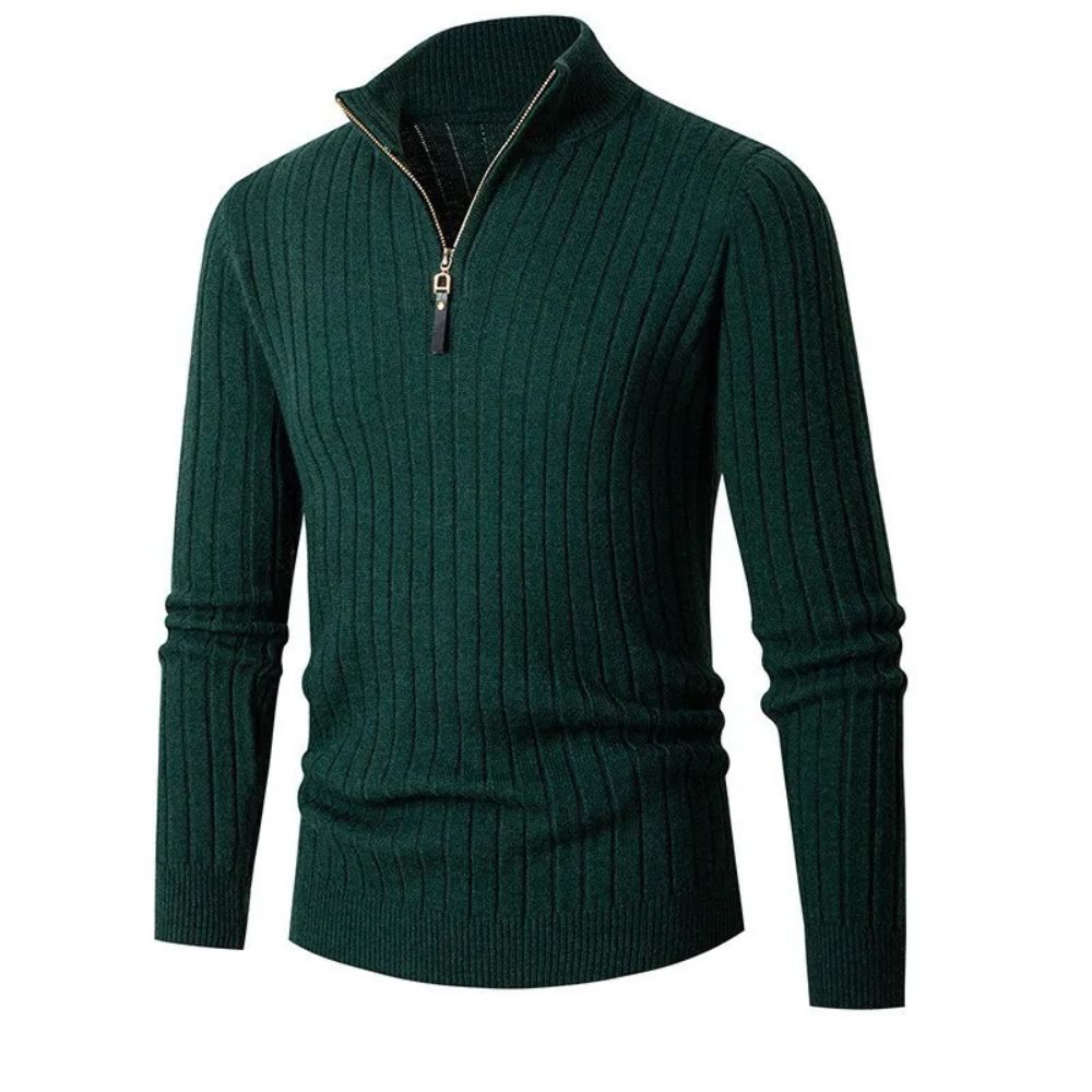 Men's Striped Half-Zip Vest for Autumn and Winter Style 3