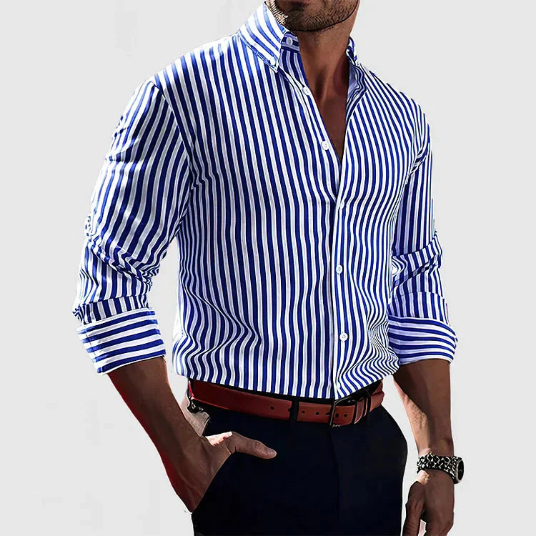 Men's Striped Overshirt - Stylish Casual Shirts for Men 0