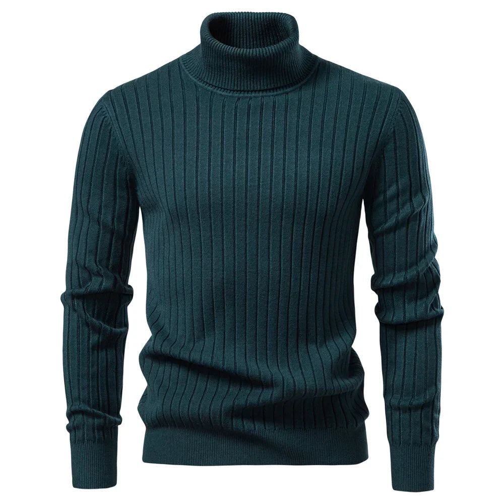 Men's Striped Turtleneck Sweater 5