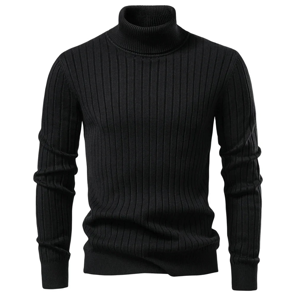 Men's Striped Turtleneck Sweater 8