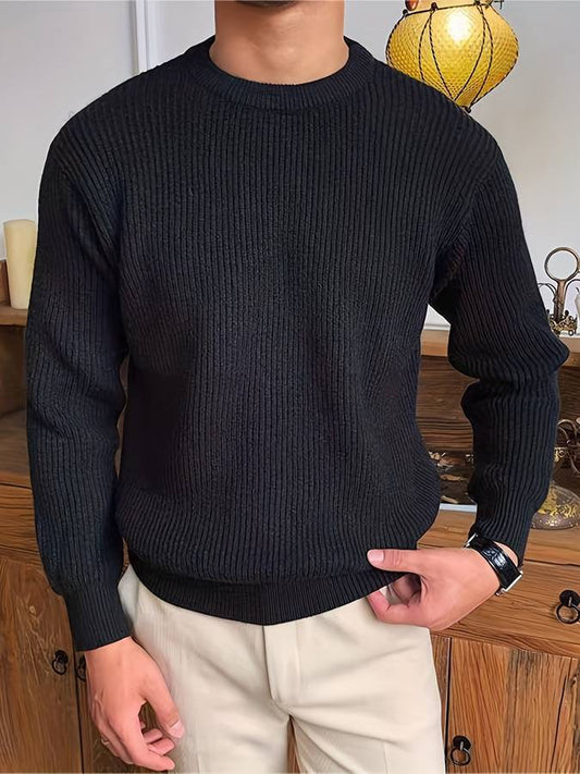 Men's Structured Knit Sweater - Lightweight Stretch Fabric 0