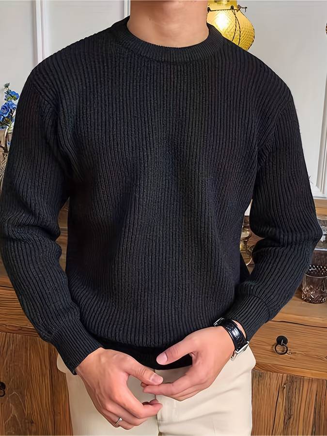 Men's Structured Knit Sweater - Lightweight Stretch Fabric 2