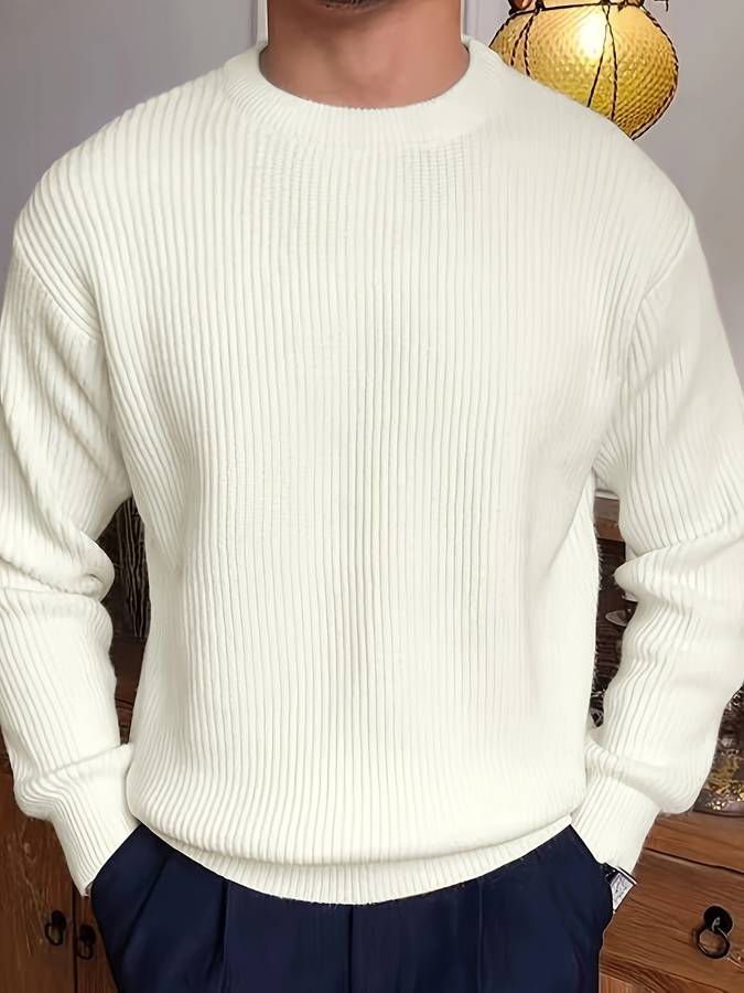 Men's Structured Knit Sweater - Lightweight Stretch Fabric 3