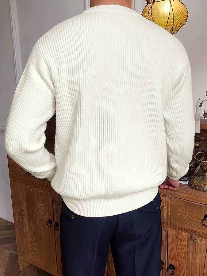Men's Structured Knit Sweater - Lightweight Stretch Fabric 5