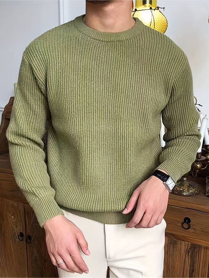Men's Structured Knit Sweater - Lightweight Stretch Fabric 6