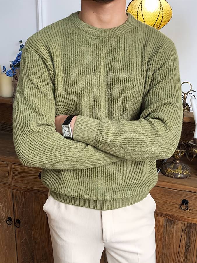 Men's Structured Knit Sweater - Lightweight Stretch Fabric 7