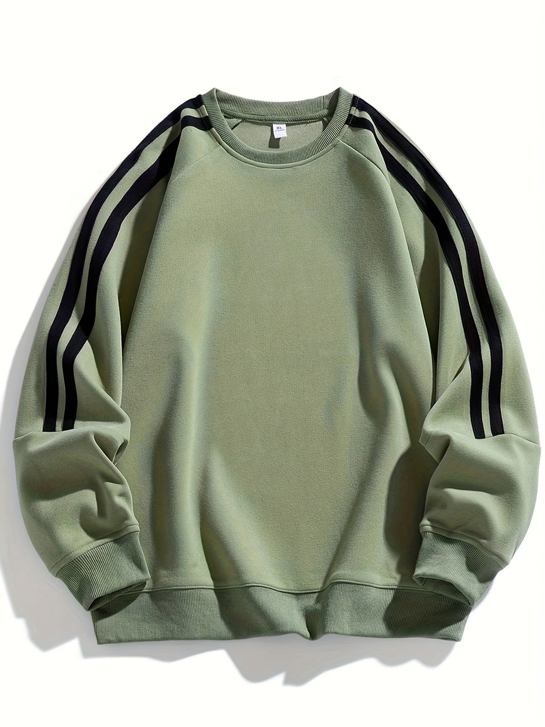 Men's Stylish Crew Neck Sweater with Striped Side Design 3