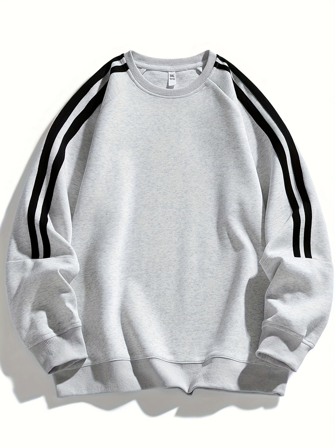 Men's Stylish Crew Neck Sweater with Striped Side Design 6