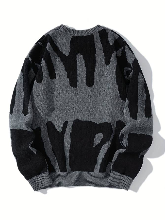 Men's Stylish Pullover with Subtle Letter Pattern 1