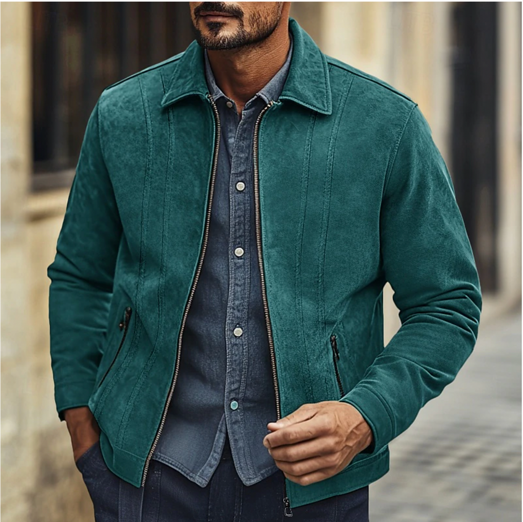 Men's Suede Casual Jacket with Unique Design 3