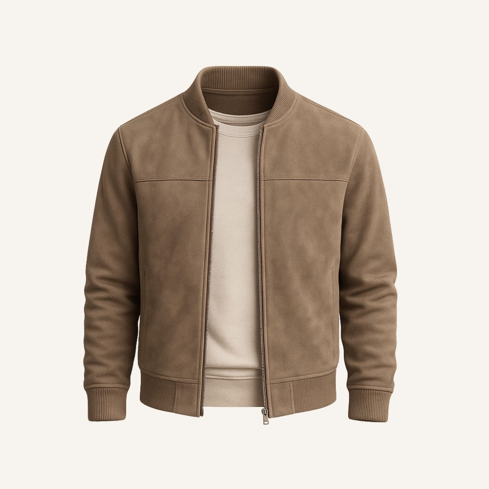 Men's Suede Jacket with Timeless Design 1