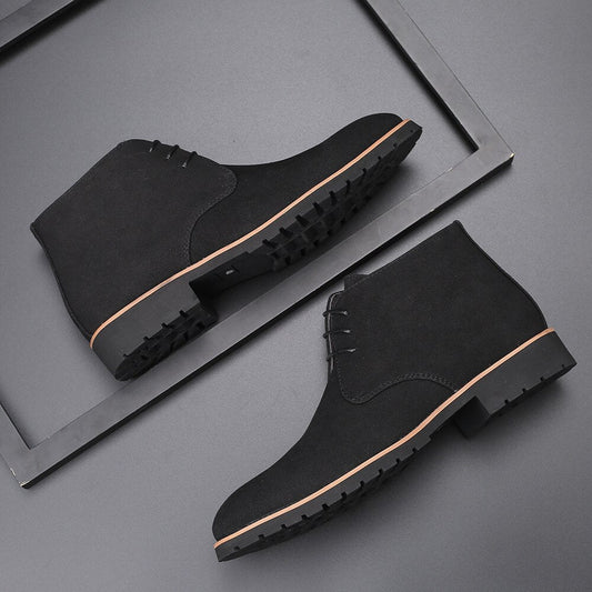 Men's Suede Leather Ankle Shoes for Casual Outdoor Wear