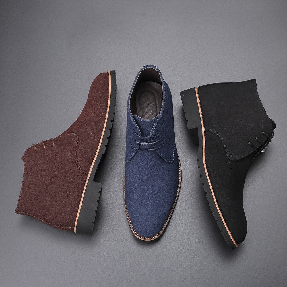 Men's Suede Leather Ankle Shoes for Casual Outdoor Wear