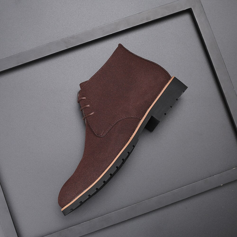 Men's Suede Leather Ankle Shoes for Casual Outdoor Wear