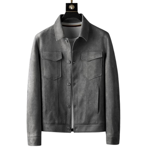Men's Suede Zip-Up Jacket 0