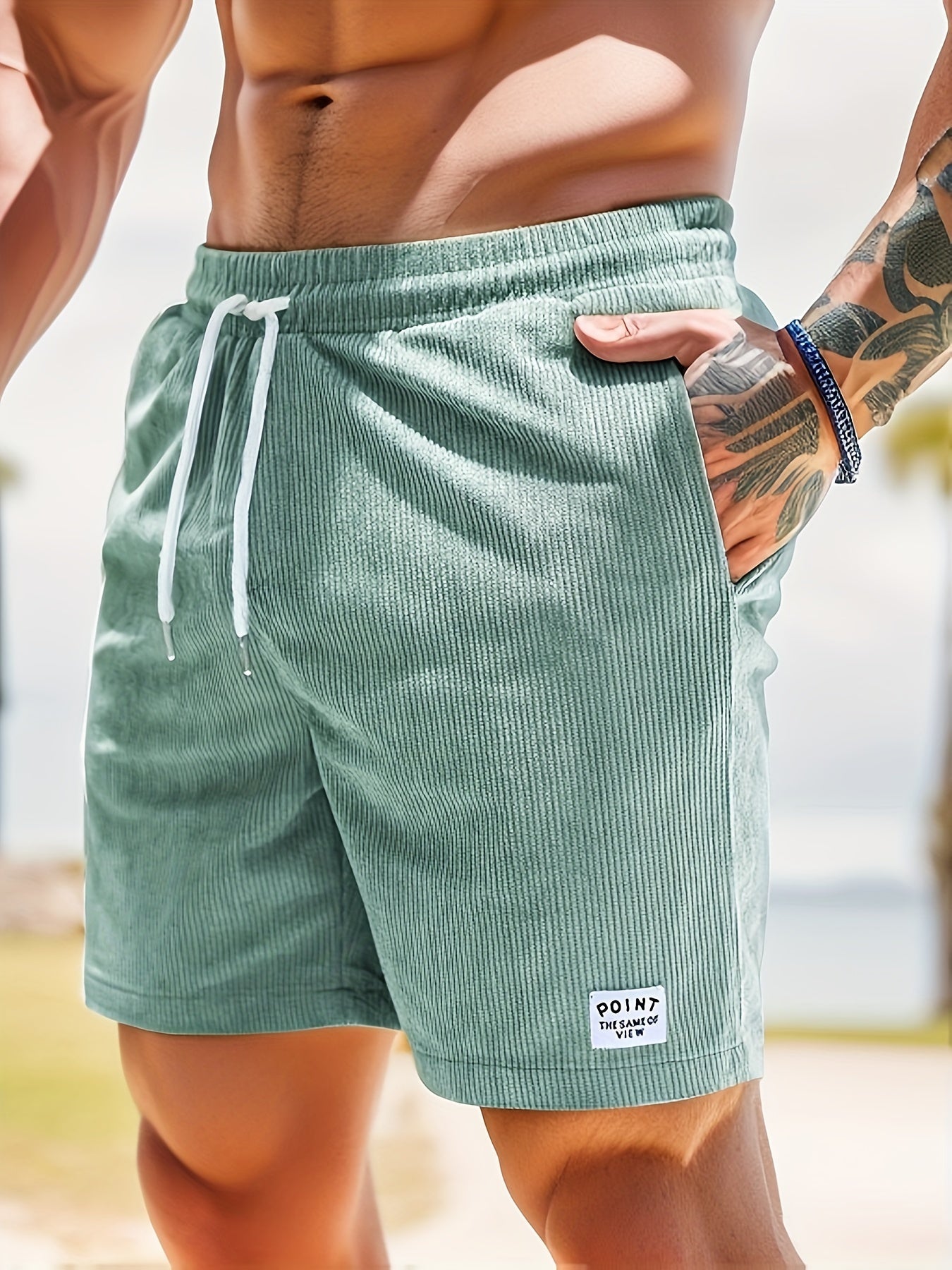Men's Swim Shorts with Trendy Stripe Design